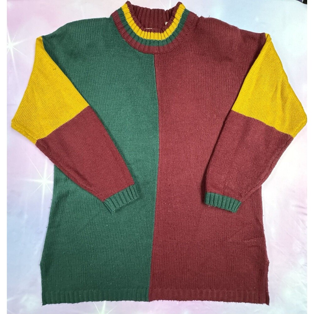 Vintage Diana Marco Sweater Size 14 / 16 Women's Colorblock 80s